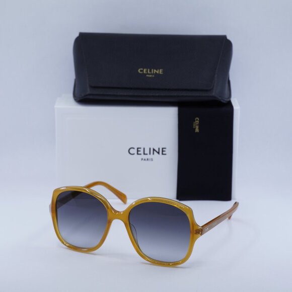 ?️ New Celine CL40172U 47B Sunglasses - Milky Honey Frame, Grey Lenses main image 6